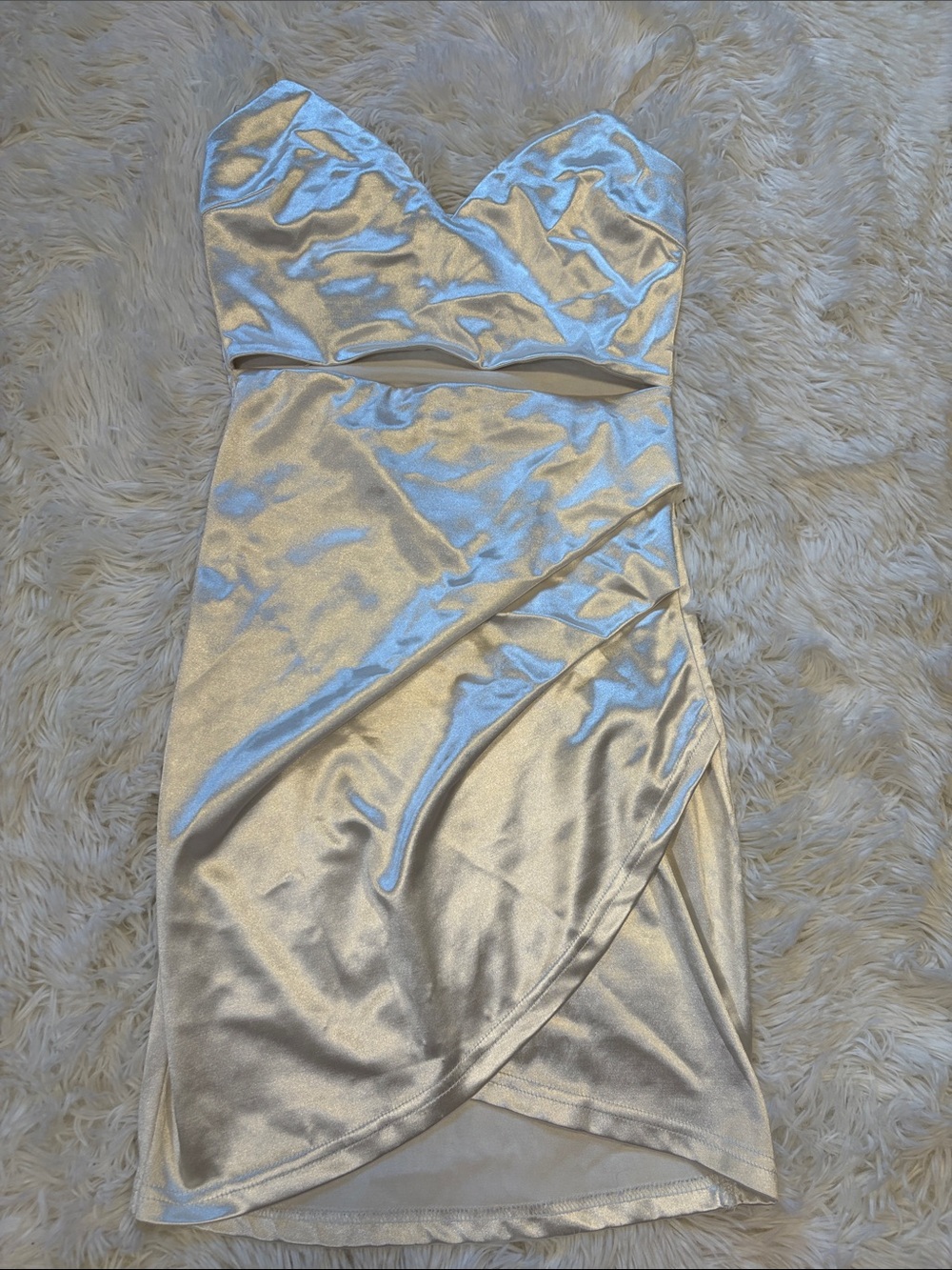 White Satin Wrap Mini Dress